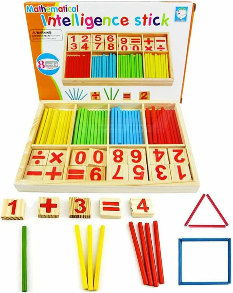 Abaci | Contatori Montessori Giocattoli Matematici Educativi, St sticks Intellettuale Numeri Carte e Bastoncini Contatori con Scatola (Contatori)