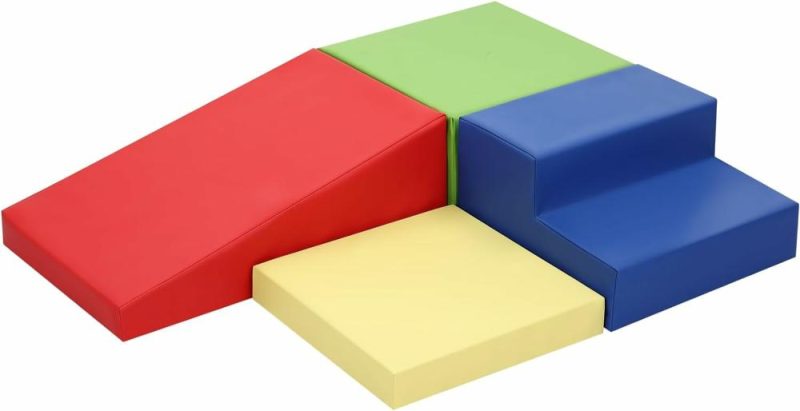 Arrampicate Indoor e Strutture di Gioco | 4-Piece Foam Climbing Blocks For Toddlers: Pu Leather Climbing Blocks – Giochi di Scalata per Bambini – Palestra di Scalata Bambini – Giochi di Scalata per Bambini – Scalatore Bambino Indoor