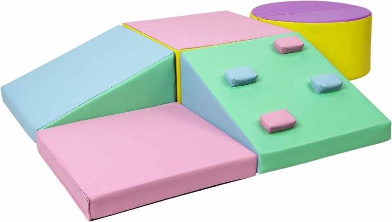 Arrampicate Indoor e Strutture di Gioco | Set da Scalata Indoor Morbido  Blocchi di Scalata in Schiuma per Bambini e Pre-Scolari – Set da Attività di Scalata, Crawl e Scivolare 5Pcs