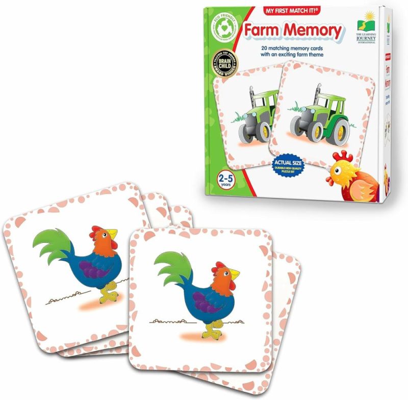 Baby & Bambino Giochi | Il mio primo gioco della memoria – Gioco della memoria della fattoria – 20 carte da abbinare – Regali educativi per bambini maschi e femmine di 2 anni e oltre – Gioco didattico vincitore di premi – Multi