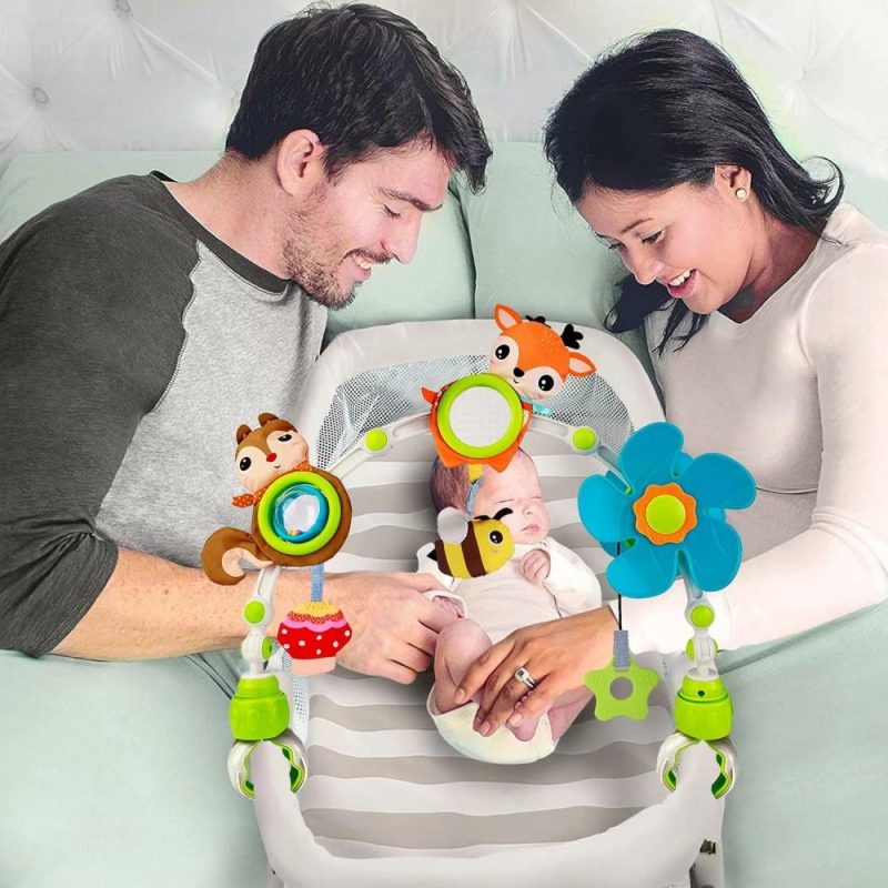 Car Seat & Stroller ToysPoggioletto & passeggino giochi | Arc Mobile per Passeggino, Regolabile, Gioco Musicale, Gioco per Passeggino, Accessori Universali, Attrezzo per Attività, Bar Multiuso per Passeggino, Accessori per Seggiolino per Bambini, Accessori per Passeggino, Accessori per Culla – Arancione