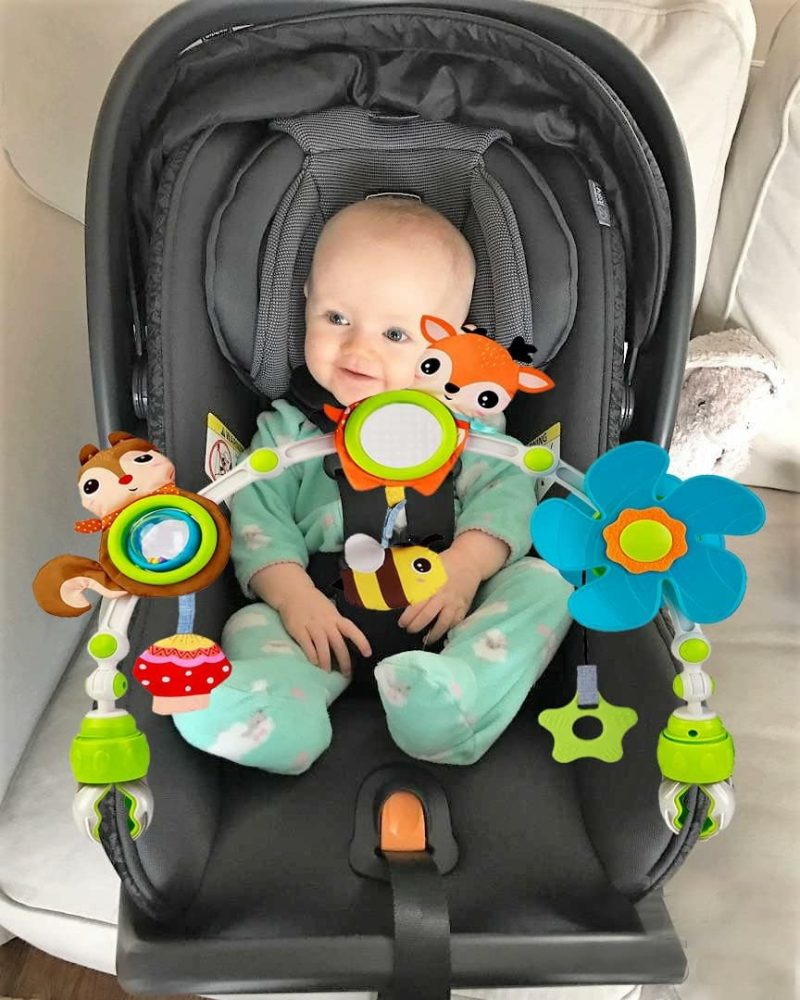 Car Seat & Stroller ToysPoggioletto & passeggino giochi | Arc Mobile per Passeggino, Regolabile, Gioco Musicale, Gioco per Passeggino, Accessori Universali, Attrezzo per Attività, Bar Multiuso per Passeggino, Accessori per Seggiolino per Bambini, Accessori per Passeggino, Accessori per Culla – Arancione