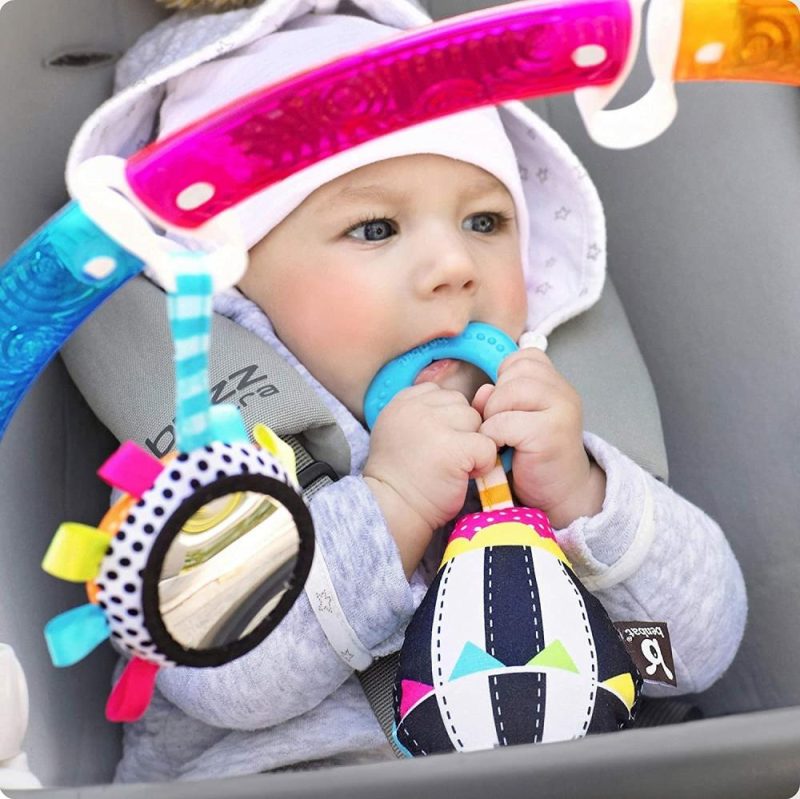 Car Seat & Stroller ToysPoggioletto & passeggino giochi | Arcobaleno Sorpresa Gioco Piscina. Attività Sensoriale Nuovo Nato. Regolabile per Paraurti e Sedie Auto.