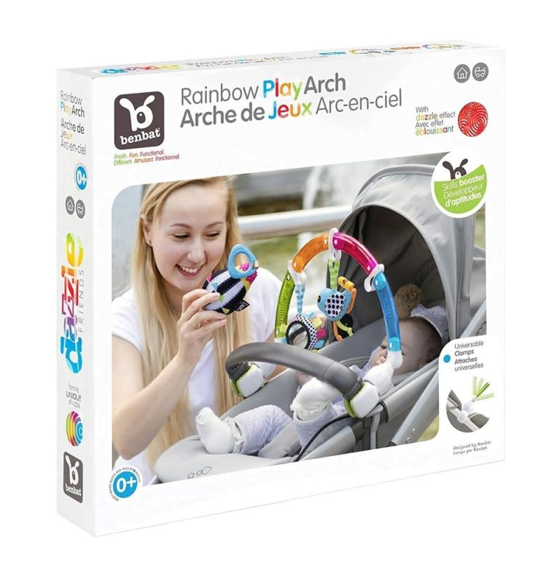 Car Seat & Stroller ToysPoggioletto & passeggino giochi | Arcobaleno Sorpresa Gioco Piscina. Attività Sensoriale Nuovo Nato. Regolabile per Paraurti e Sedie Auto.