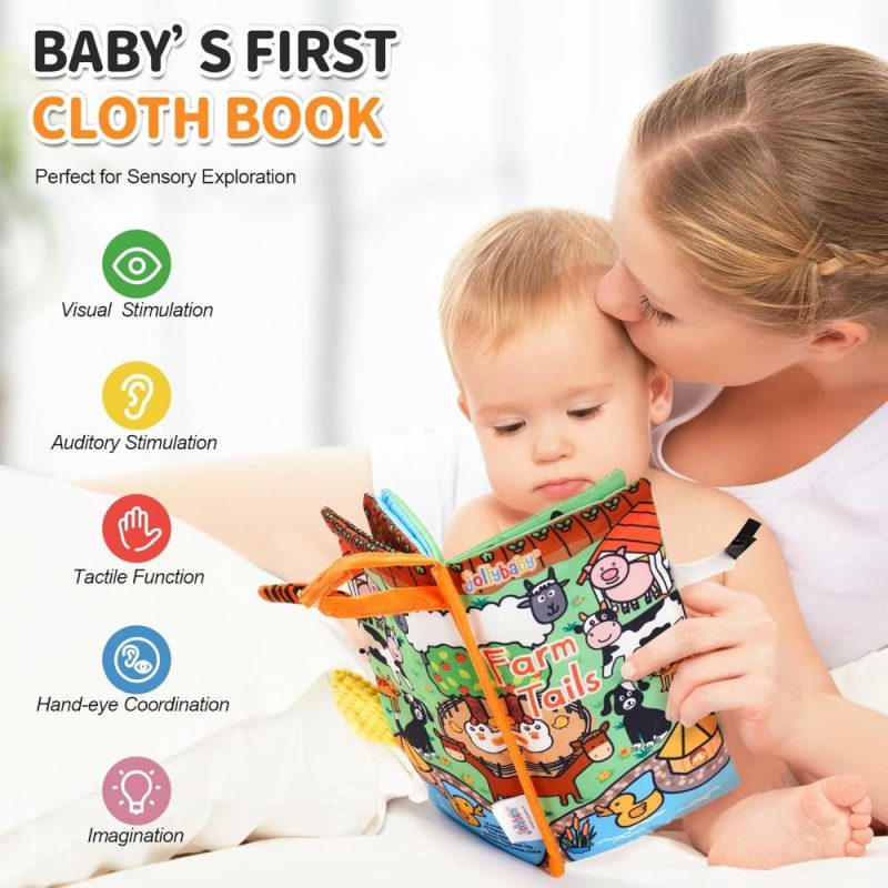 Car Seat & Stroller ToysPoggioletto & passeggino giochi | Baby Cloth Books – Libri di Stoffa Tocco e Sentimento – Per Bambini Neonati e Bambini – Giocattoli Educativi Interattivi per Passeggino – Regalo per Bambina e Bambino (Code di Fattoria)