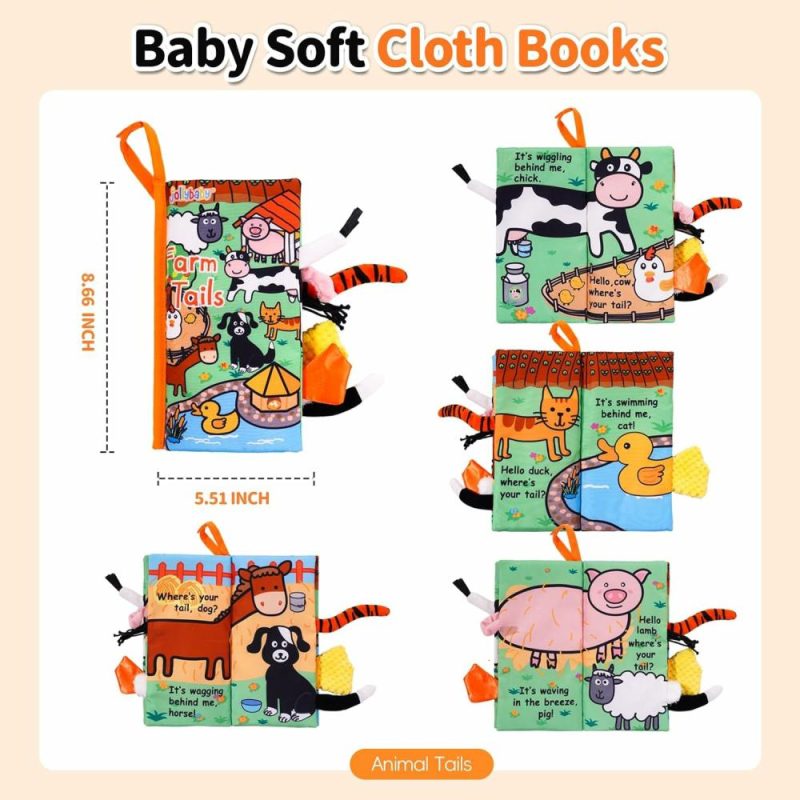 Car Seat & Stroller ToysPoggioletto & passeggino giochi | Baby Cloth Books – Libri di Stoffa Tocco e Sentimento – Per Bambini Neonati e Bambini – Giocattoli Educativi Interattivi per Passeggino – Regalo per Bambina e Bambino (Code di Fattoria)