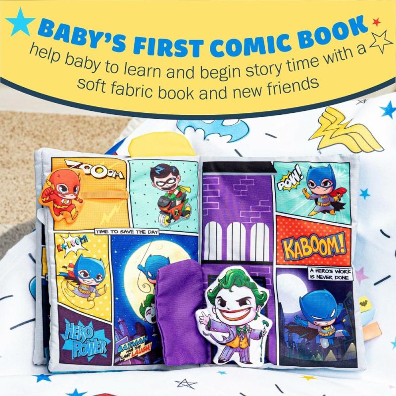 Car Seat & Stroller ToysPoggioletto & passeggino giochi | Il mio primo libro di fumetti morbido – Dc Comics Batman Eroi Coraggiosi Piccoli Sensory Book Morbido con Tessuto Morbido per Bambini 6.25X9 Pollici