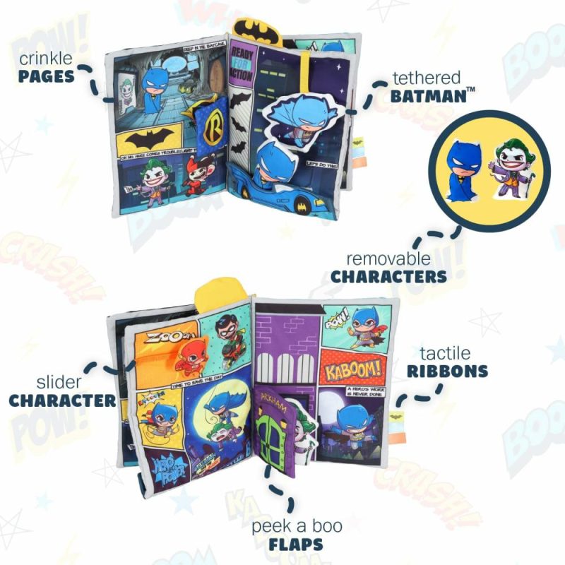 Car Seat & Stroller ToysPoggioletto & passeggino giochi | Il mio primo libro di fumetti morbido – Dc Comics Batman Eroi Coraggiosi Piccoli Sensory Book Morbido con Tessuto Morbido per Bambini 6.25X9 Pollici