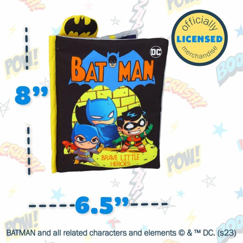 Car Seat & Stroller ToysPoggioletto & passeggino giochi | Il mio primo libro di fumetti morbido – Dc Comics Batman Eroi Coraggiosi Piccoli Sensory Book Morbido con Tessuto Morbido per Bambini 6.25X9 Pollici