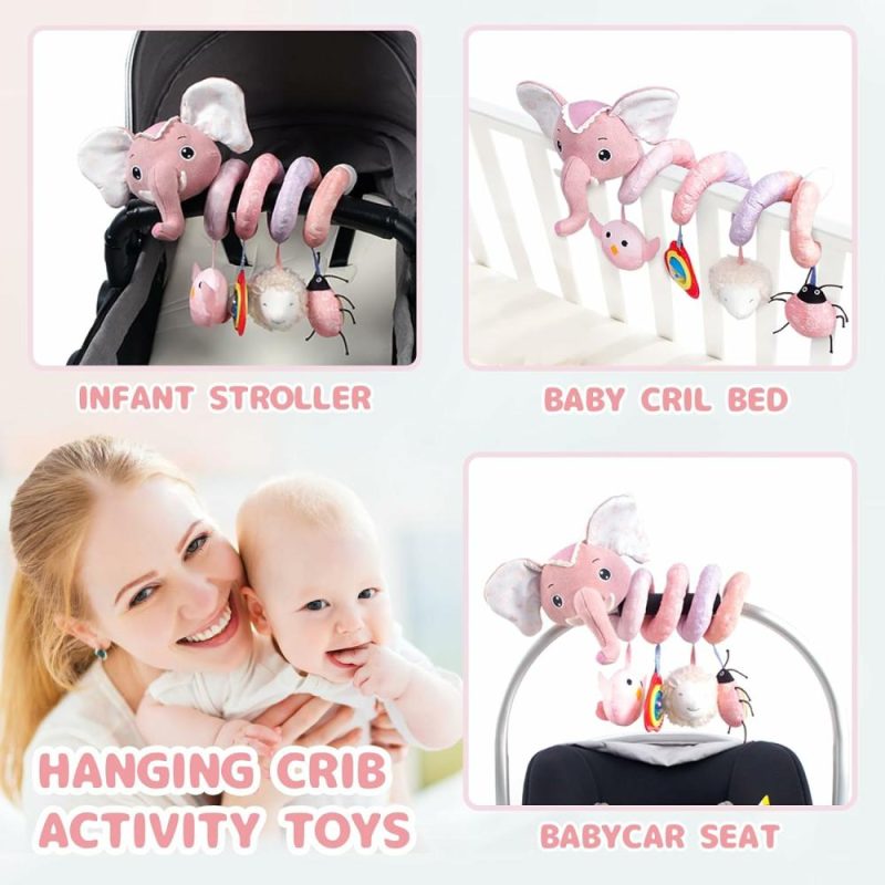 Car Seat & Stroller ToysPoggioletto & passeggino giochi | Nuovo Sedile Auto per Bambini Giochi per Passeggino 0-6 Mesi, Gioco a Spirale Morbido per Neonati Appeso – Sedile Auto Passeggino Culla con Gioco Sonoro Musicale per Bambini 0 3 6 9 Mesi