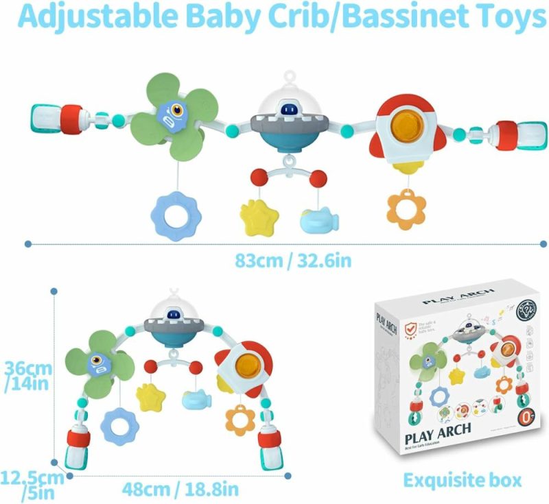 Car Seat & Stroller ToysPoggioletto & passeggino giochi | Passeggino Arch Giochi con Musica Seduta per Bambini 0-6 Mesi Seduta per Neonato Regolabile Culla Gioco Mobile per Culla Neonatale Nuovo Bouncer Gioco Bar 6-12 Mesi Sviluppo Sensoriale Regali di Compleanno