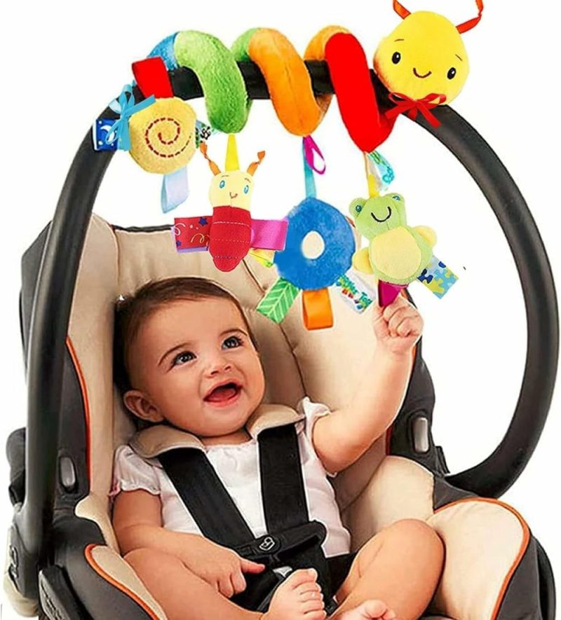 Car Seat & Stroller ToysPoggioletto & passeggino giochi | Sedia a rotelle e passeggino con gioco – Gioco Sensory per Bambini 0-12 Mesi Uomini Donne Seduta Culla Passeggino con Campanella Suono Musica