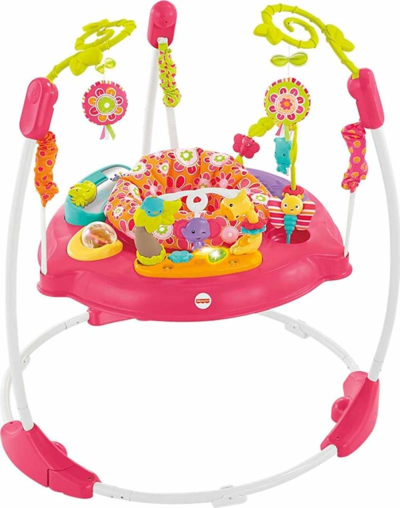 Centri di attività | Bouncer Pink Petals Jumperoo Activity Center Con Musica Luci Suoni E Giocattoli Educativi