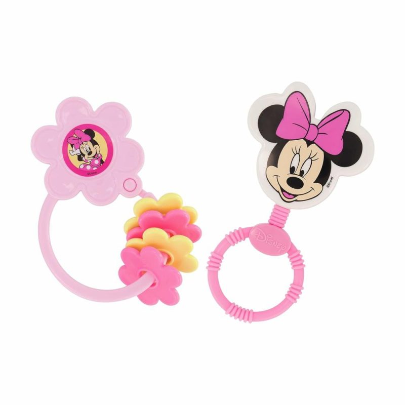 Dentifrici | 2 Pack Minnie Mouse Personaggio Shaker e Portachiavi Morso Premium Giocattoli di Compleanno per Bambini Piccoli Giocattoli da Mordere per Neonati Ideali per Regali per la Nascita