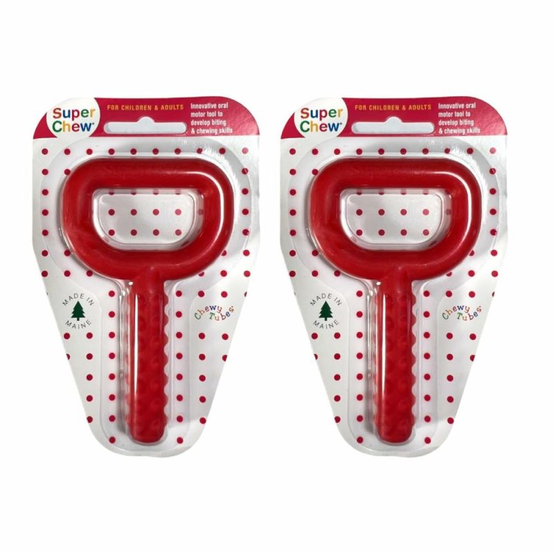 Dentifrici | 2 Pack – Super Bocconcini Rosso – Strumento di Trattamento Sensory Pediatrico e Adulto