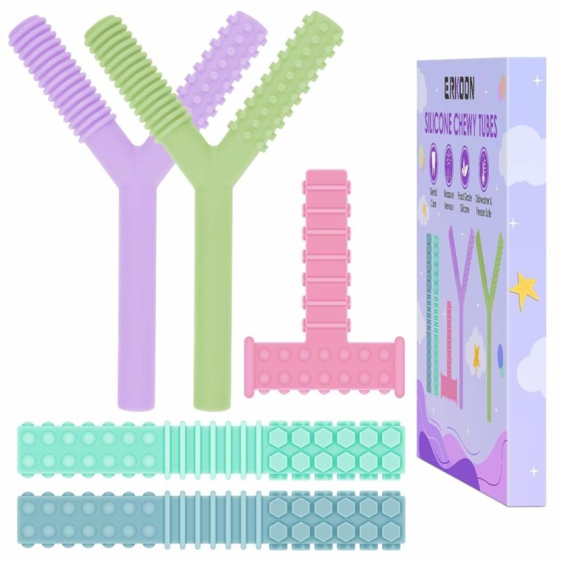 Dentifrici | 5 Pack Sensory Chew Toys For Autistic Children – Tubi Silicone Morbidi per la Svezzamento – Tubi per l’Autismo, Adhd, Spd – Chicchi con Bisogni Speciali – Strumento Morbido per la Motoria Orale per Bambini Sensibili