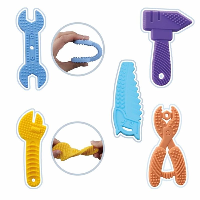 Dentifrici | 5Pcs Giocattoli da Masticare per Bambini, Giocattoli Sensibili in Silicone per Neonati, Giocattoli per Bambini 0-6, Regali per la Nascita di Bambini 3 9 12 18 Mesi 1 Anno Bambine Bambini, Giocattolo da Masticare per Neonati Bambino Bambina, Giocattoli per Viaggio, Senza Bpa