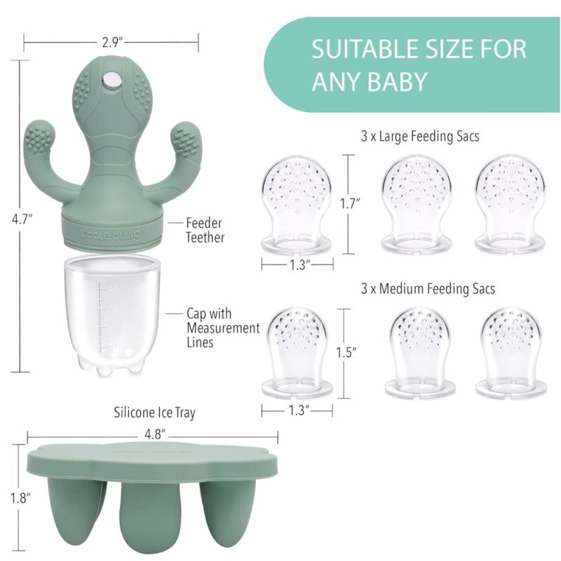 Dentifrici | Baby Fruit Feeder, Pacifier, Teether | Ciotola per il congelamento del cibo con coperchio, silicone BPA e senza BPA, set per l’alimentazione, cubetti di latte materno, puree di cibo e verdure