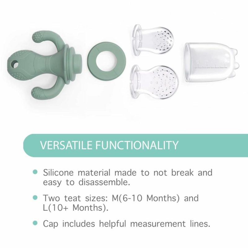 Dentifrici | Baby Fruit Feeder, Pacifier, Teether | Ciotola per il congelamento del cibo con coperchio, silicone BPA e senza BPA, set per l’alimentazione, cubetti di latte materno, puree di cibo e verdure