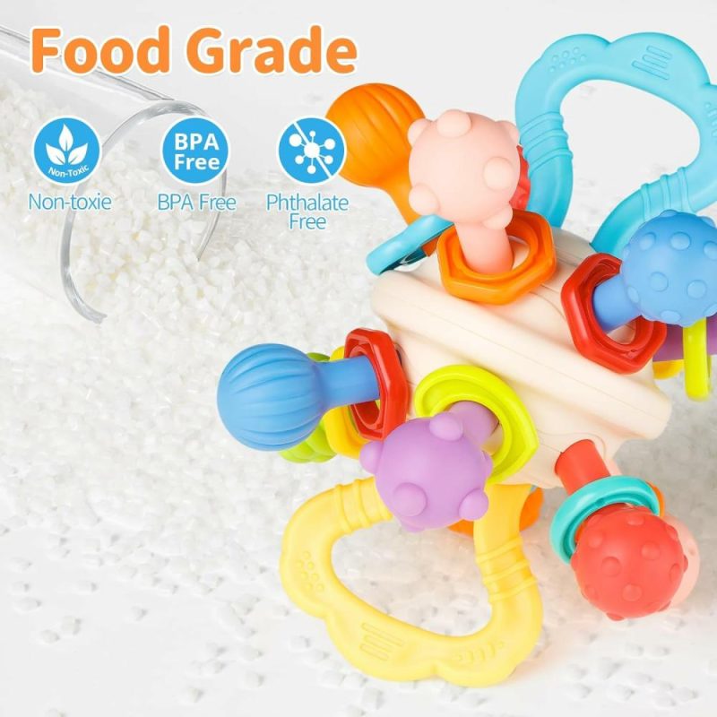 Dentifrici | Baby Sensory Teething Toys 0-6 6-12 Mesi  Palla di sollievo per la dentizione per neonati  Regali per neonati maschi e femmine 0 3 6 9 12 Mesi 1 Anno | Giocattoli mordibili per il sonaglio del bambino