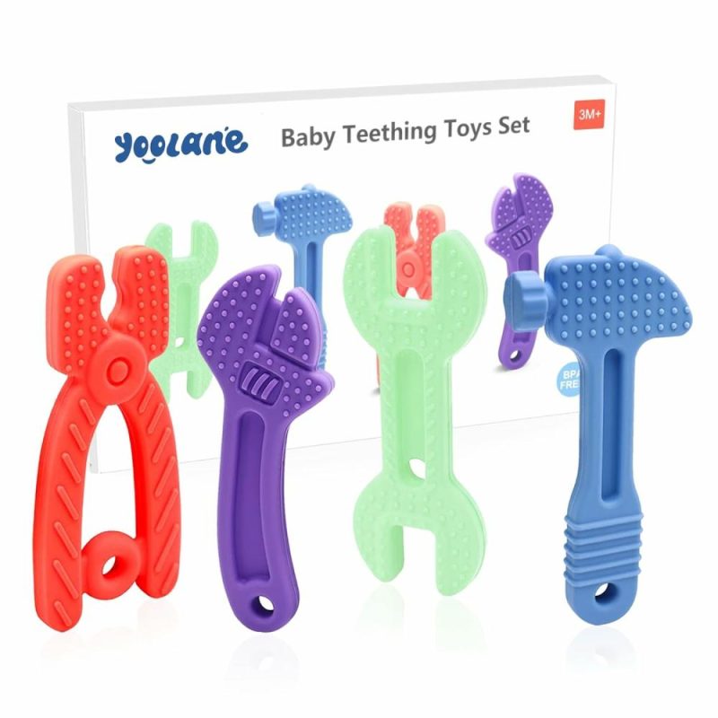 Dentifrici | Baby Set da 4 Pezzi di Dentiera per Bambini 3-24 Mesi, Set di Attrezzi per la Crescita dei Denti, Dentiere in Silicone, Accessori per Neonati, Regali di Bagno Essenziali per Bambino e Bambina, Senza BPA, Congelabile e Lavabile in Lavastoviglie