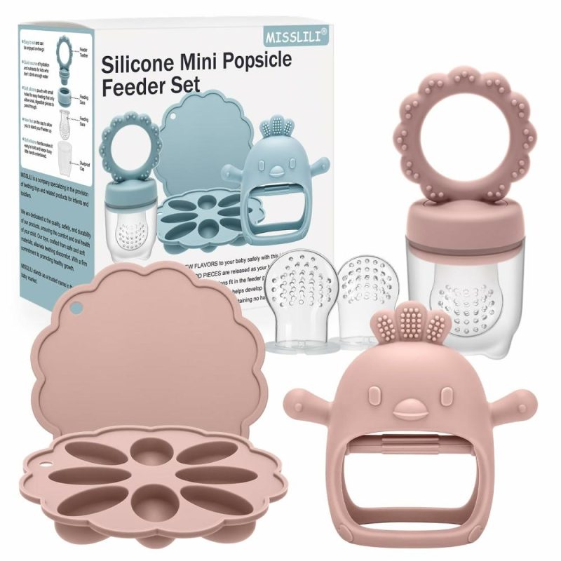 Dentifrici | Baby Silicone Fruit Food Feeder, Paciattore e Mould per Popsicle di Latte Materno, Freezer Mould Senza Bpa, Contenitori per Alimenti per Bambini, Traccia per Cubetti di Ghiaccio per Alimentazione Sicura, Gioco da Masticare per Neonato (Rosa)