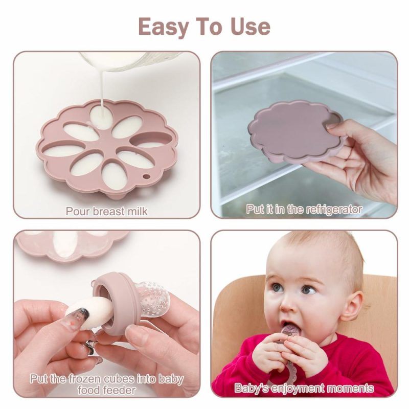 Dentifrici | Baby Silicone Fruit Food Feeder, Paciattore e Mould per Popsicle di Latte Materno, Freezer Mould Senza Bpa, Contenitori per Alimenti per Bambini, Traccia per Cubetti di Ghiaccio per Alimentazione Sicura, Gioco da Masticare per Neonato (Rosa)