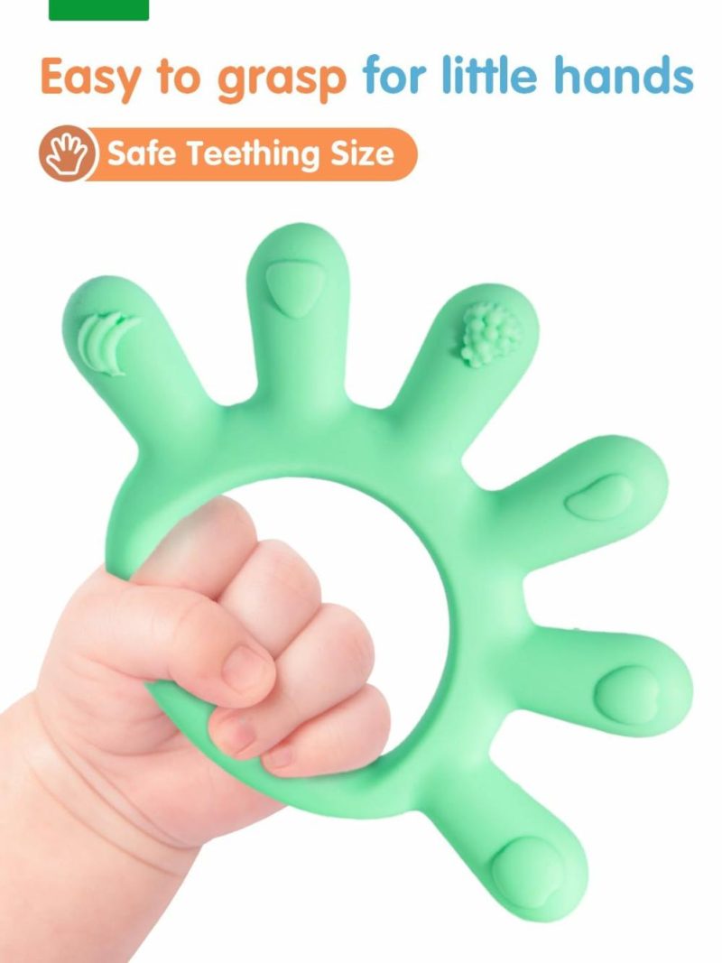 Dentifrici | Baby Silicone Teething Toys – Distanziatori Dentari in Silicone Alimentare per Bambini 0-6 Mesi | 6-12 Mesi – Giocattoli da Mordere per Bambini, Rilassamento dei Denti per Neonati – Giocattoli da Mordere per Bambini di 3 4 5 Mesi, Giocattoli di Sviluppo per Bambini Maschi e Femmine, Regali