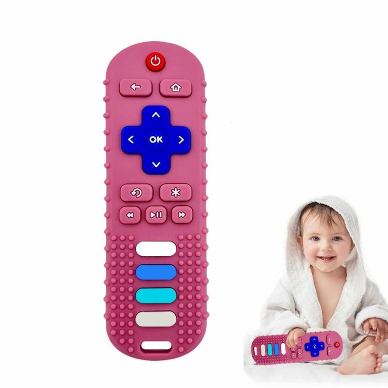 Dentifrici | Baby Teether Toy, Telecontrollo TV in Forma di Gioco da Masticare per Bambini, Gioco da Masticare Telecontrollo per Bambini 0-18 Mesi, Senza Bpa (Rosa)