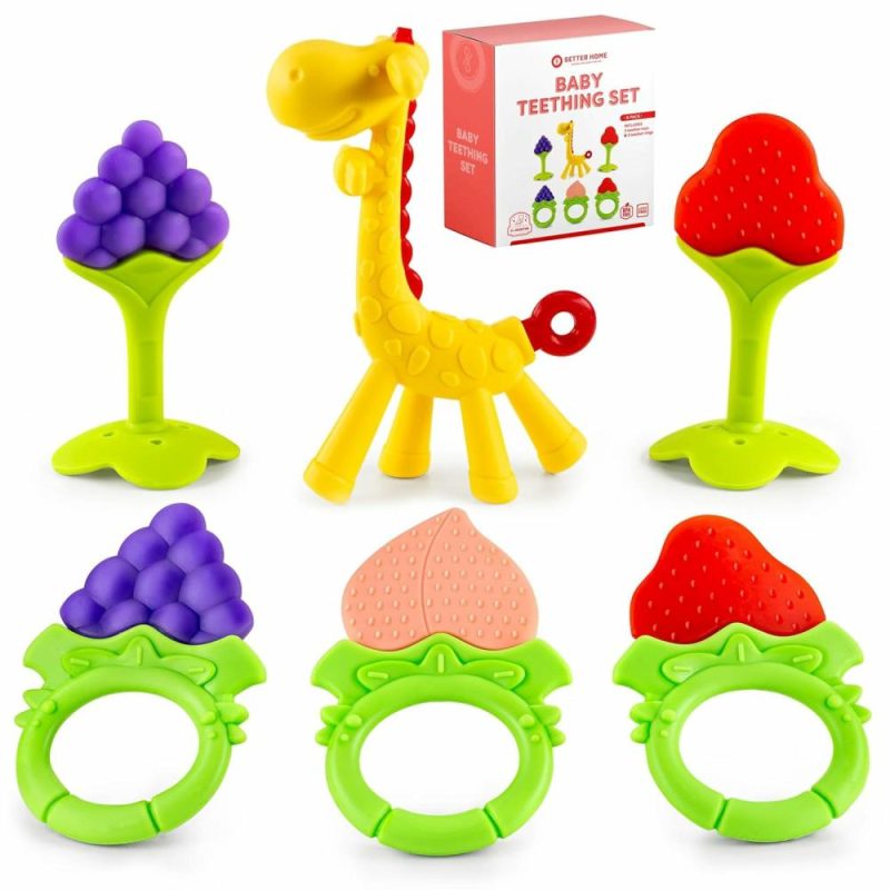 Dentifrici | Baby Teething Toys 6-Pack | Set di Dentiera Neonato | Silicone Alimentare | Sicuro nel Frigorifero | Rilassante e Calmante | Senza Bpa | Dentiera Congelata per Bambini 0-6 Mesi | Accessorio Essenziale per Bambini