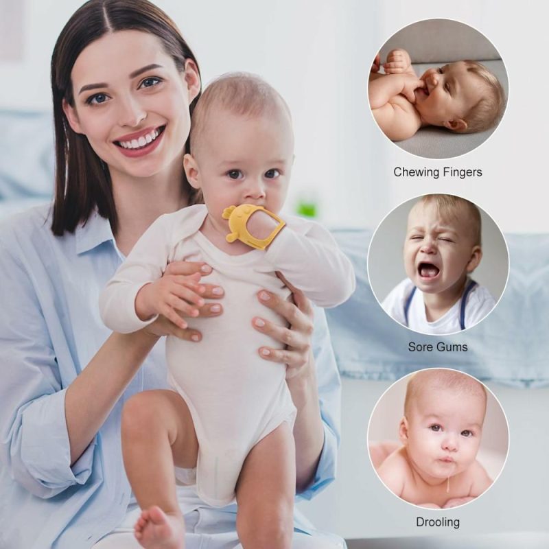 Dentifrici | Baby Teething Toys – Giocattoli Morbidi in Silicone per il Distensione dei Denti da 0 a 6 Mesi – Anti-Forte Caduta Bracciale da Indossare per il Distensione dei Denti – Giocattoli da Masticare per le Necessità di Succhiare – Guantino da Distensione dei Denti per Lenire il Dolore delle Gengive, Rosa