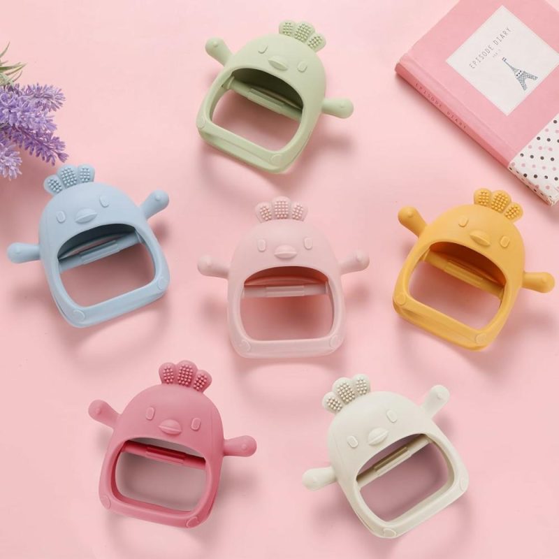 Dentifrici | Baby Teething Toys – Giocattoli Morbidi in Silicone per il Distensione dei Denti da 0 a 6 Mesi – Anti-Forte Caduta Bracciale da Indossare per il Distensione dei Denti – Giocattoli da Masticare per le Necessità di Succhiare – Guantino da Distensione dei Denti per Lenire il Dolore delle Gengive, Rosa