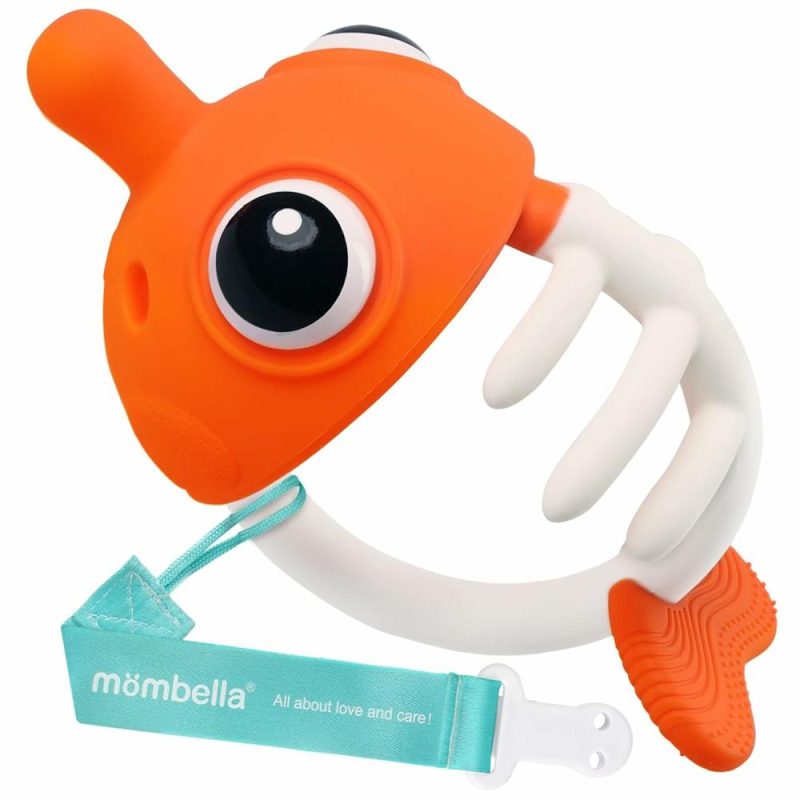 Dentifrici | Clownfish Baby Teether Toys – Giocattoli Morso per Bambini 0-3-6-12 Mesi con Clip – Giocattolo Morso Sicuro in Silicone morbido per Neonati 4-9 Mesi – Morso e Succhi per Lenire il Morso – Regalo divertente per Neonati