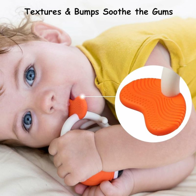 Dentifrici | Clownfish Baby Teether Toys – Giocattoli Morso per Bambini 0-3-6-12 Mesi con Clip – Giocattolo Morso Sicuro in Silicone morbido per Neonati 4-9 Mesi – Morso e Succhi per Lenire il Morso – Regalo divertente per Neonati