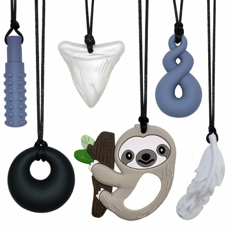 Dentifrici | Collana da Masticare per Bambini Sensibili 6 Pack Collana da Masticare in Silicone per Bambini Maschi e Femmine con ADHD, Autismo, Ansia Sensory Chew Toys per Bambini e Adulti Ridurre il Masticare e il Movimento Fidgeting