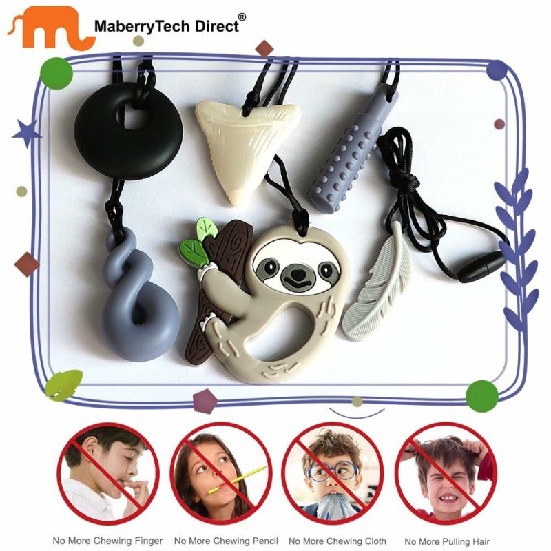 Dentifrici | Collana da Masticare per Bambini Sensibili 6 Pack Collana da Masticare in Silicone per Bambini Maschi e Femmine con ADHD, Autismo, Ansia Sensory Chew Toys per Bambini e Adulti Ridurre il Masticare e il Movimento Fidgeting