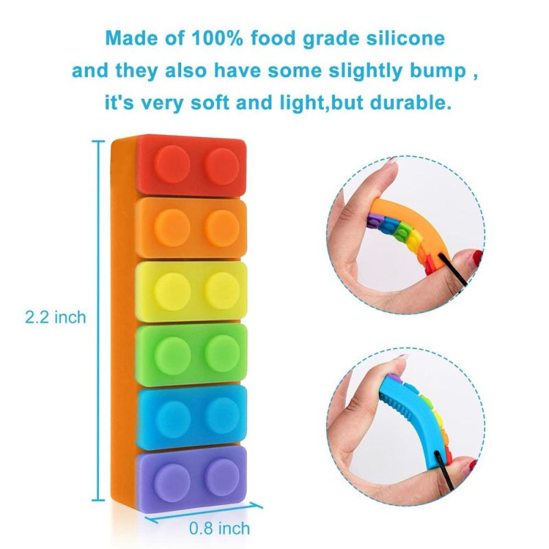 Dentifrici | Collana Masticabile Sensibile a Colori Silicone, Braccialetto di Masticazione per Neonati da Dentizione, Adatto per Autismo, ADHD, SPD, Motorio Orale, Ansia, Bambini Autistici, Confezione da 5 Pezzi