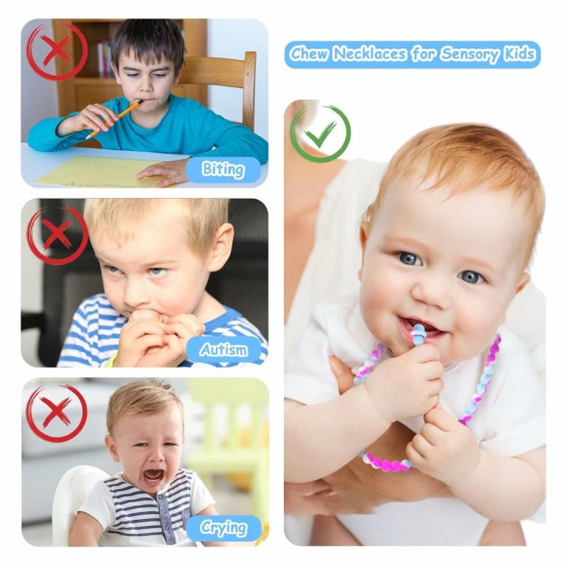 Dentifrici | Collare da dentizione per Bambino – Progettazione di Sicurezza Integrata per Bambini – Collare da Masticare Sensoriale per Bambini – Uomini e Donne con Autismo – Adhd – Distrazione – Collare da Allattamento per la mamma