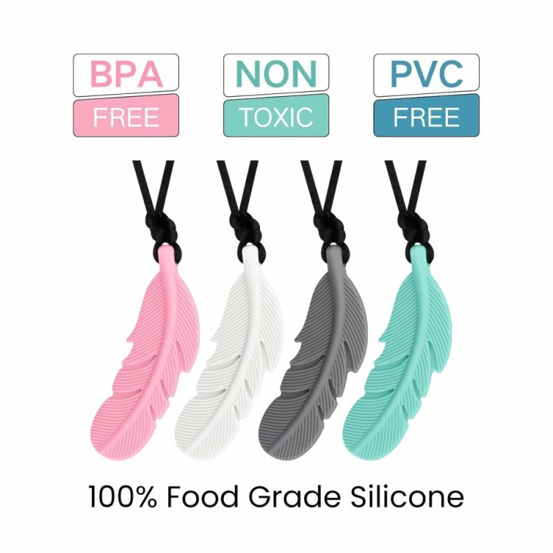 Dentifrici | Collare Masticabile per Bambini con Sindrome di Sensibilità – 3 Pack Accessori per la Motricità Orofacciale Silicone Giocattoli da Masticare per Bambini Autistici – Adhd – Spd – Stimulatione Motrice Orofacciale o Bisogni Speciali (Verde/Bianco/Blu)