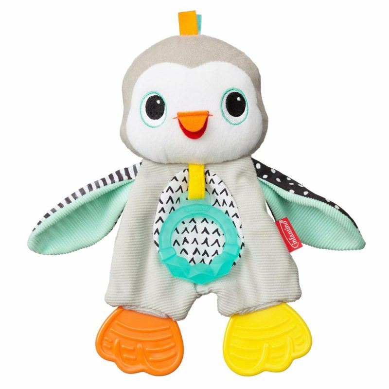 Dentifrici | Cuddly Teether  Personaggio Pinguino  3 Posti Morbidi per Mordere per Lenire le Gengive Dolenti  Silicone Senza BPA  Texture di Tessuto Morbido da Esplorare  Suoni Crackle da Scoprire  Per Bambini 0M+