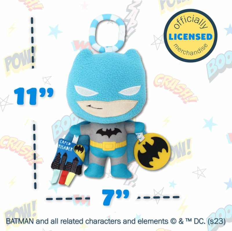 Dentifrici | DC Comics Il Batman Gioco Multi Sensoriale con Denti da Mordere, Trame Ruvidissime e Clip per il Divertimento da Portare Sempre, Adatto per Bambini e Bambine