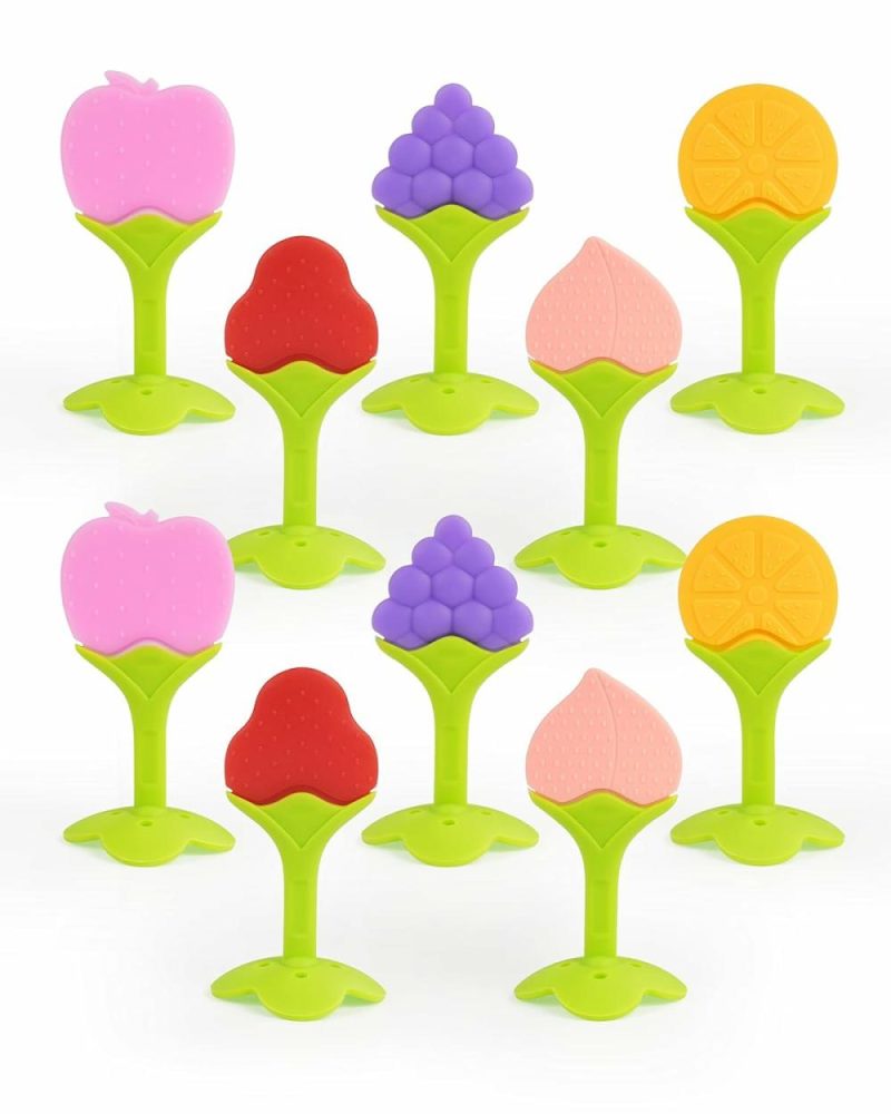 Dentifrici | Giocattoli da dentizione per Bambini 10 Confezione Dentifricio in Silicone  Giocattoli da Dentizione Bambini Gelati  Forma Frutta  Senza Bpa  Naturale Organico Morbido e Tridimensionale