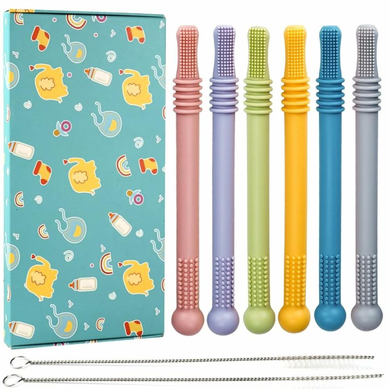 Dentifrici | Giocattoli da dentizione Sensory Toys Per Autistico Adhd Spd Bambini con Motricità Orofaringea  Stracci da dentizione Sticks  Pacco Regalo Bambino Ragazzo Ragazza Per 3 6 12 36 Mesi Biberon