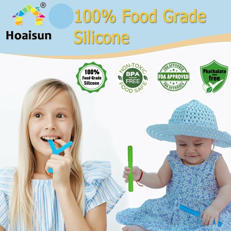 Dentifrici | Giocattoli da Masticare Senzoriali per Bambini Autistici 4 Confezione, Canali da Suci Denti in Silicone per Autismo, Adhd, Spd, Masticazione o Bambini con Bisogni Speciali, Tubi da Masticare, Attrezzi per il Movimento Orale, Giocattolo per Distrazione per Adulti, Rilascio dello Stress, Ansia