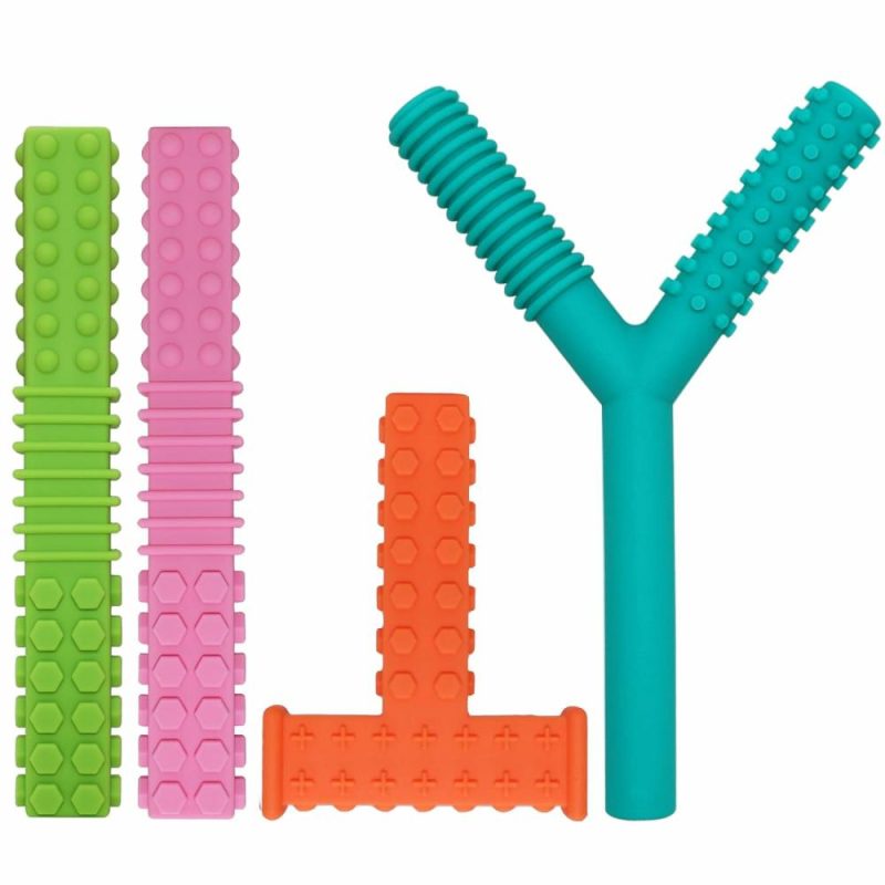 Dentifrici | Giocattoli da Masticare Senzoriali per Bambini Autistici 4 Pack Tubo Silicone da Masticare, Sticks da Crescita Dentaria, Giocattoli per Autismo, Adhd, Spd, Masticatori con Bisogni Speciali, Strumento Masticatorio Orale per Bambini Senzoriali.