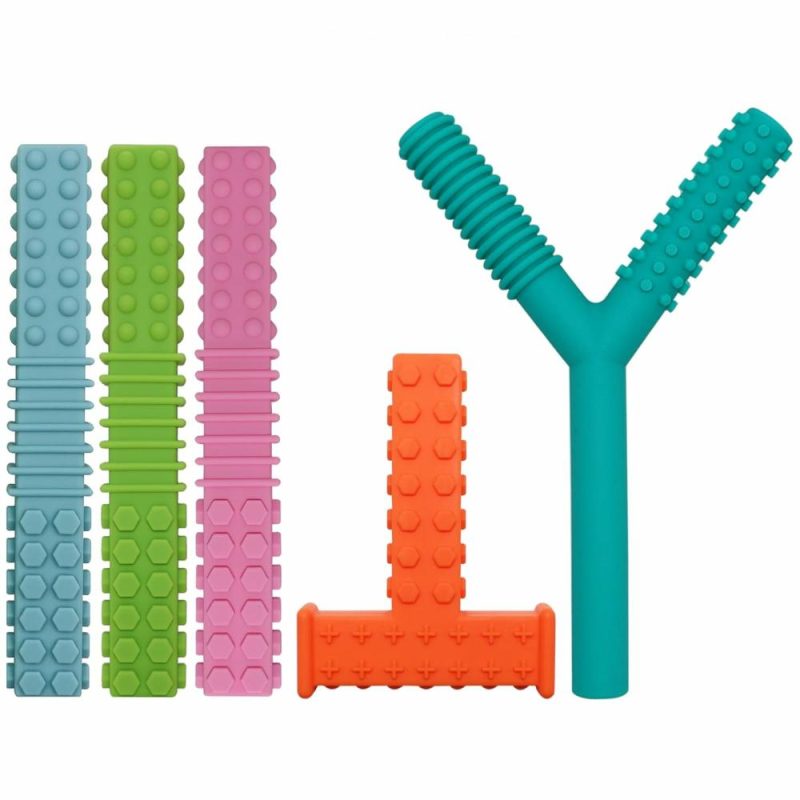 Dentifrici | Giocattoli da Masticare Senzoriali per Bambini Autistici 5 Confezione Tubi Silicone per Masticare St sticks per Bambini con Autismo  Svezzamento  Morso  Adhd  Spd  Biberon  Attrezzi per la Motricità Orofacciale Masticabili