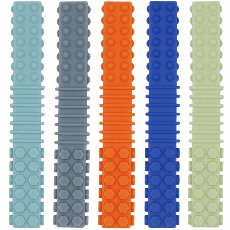 Dentifrici | Giocattoli da Masticare Senzoriali per Bambini Autistici 5 Pack Tubo Silicone da Masticare per Svezzamento, Giocattoli per Autismo, Adhd, Spd, Masticatori con Bisogni Speciali, Strumento per la Motilità Orofacciale per Bambini Senzoriali Masticatori (Colorato B)