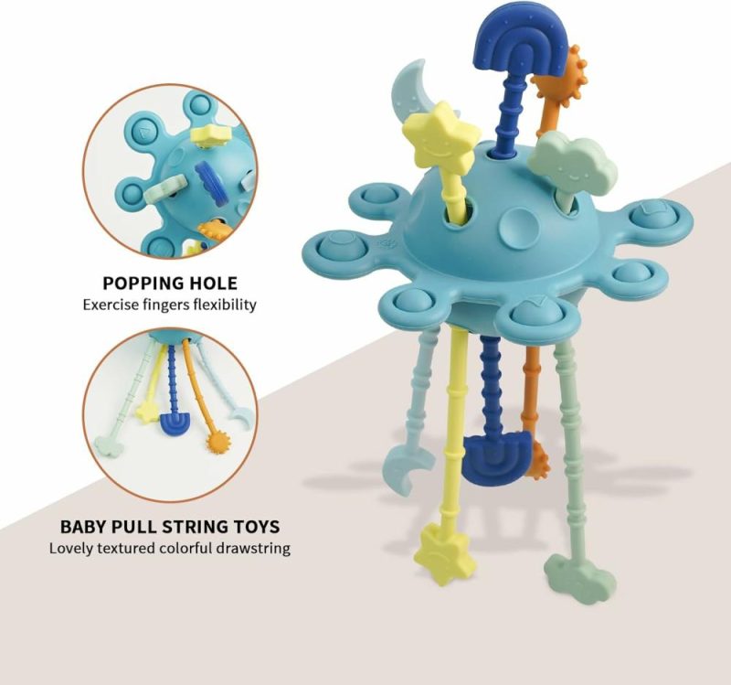 Dentifrici | Giocattoli Montessori per Bambini da 6-12-18 Mesi, Giocattoli Pull Stringa in Silicone per Bambini, Giocattoli Didattici per Bambini da 1 a 3 Anni, Giocattoli Sensoriali per Bambine e Bambini, Regali di Compleanno per Neonati e Bambini.