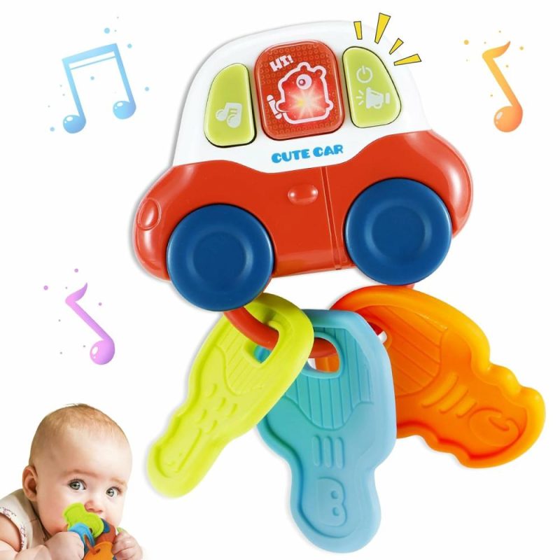 Dentifrici | Giocattoli per la dentizione del bambino  Auto per la scoperta sensoriale per i bambini con chiave mordibile, musica e luce  Giocattoli musicali per neonati 0 3 6 9 12 18 mesi per viaggi  Regali di compleanno per bambini maschi e femmine 6-12 mesi 1 anno