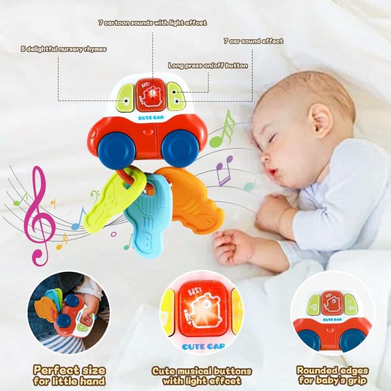 Dentifrici | Giocattoli per la dentizione del bambino  Auto per la scoperta sensoriale per i bambini con chiave mordibile, musica e luce  Giocattoli musicali per neonati 0 3 6 9 12 18 mesi per viaggi  Regali di compleanno per bambini maschi e femmine 6-12 mesi 1 anno